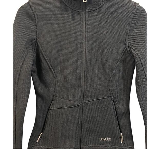 Spyder Women Black  full zip Jacket Size S/P - Picture 5 of 9